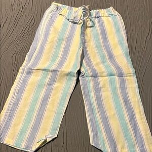 Striped Kids Casual Pants in Blue, Yellow, and White
